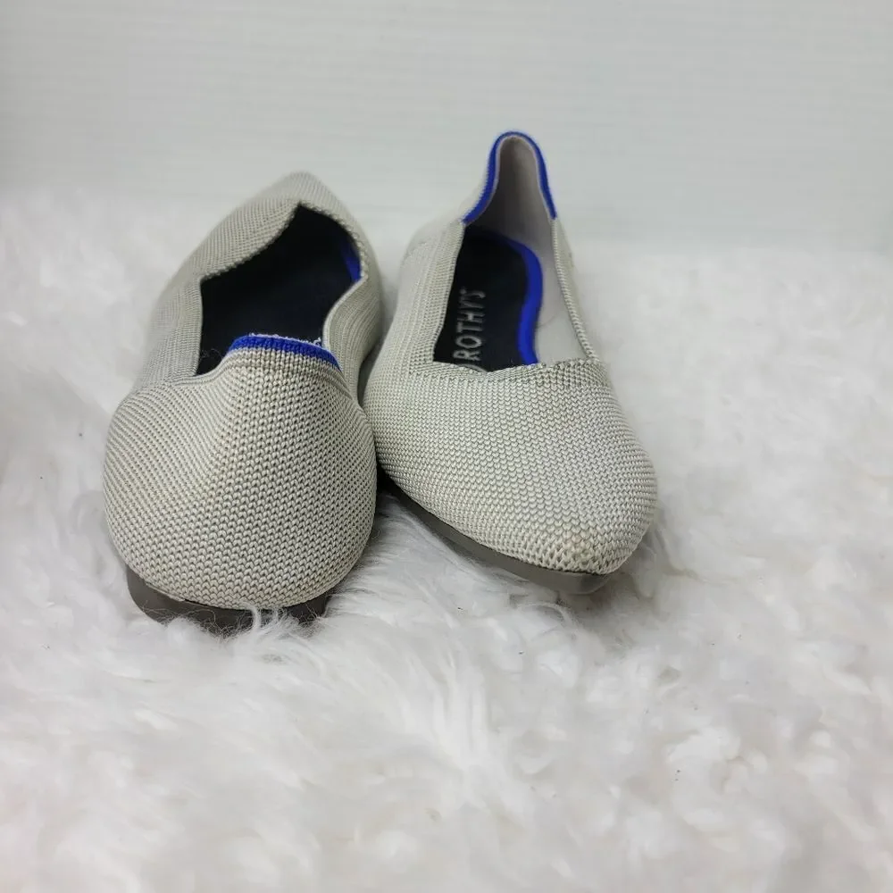 Rothy’s Flax Birdseye Womens Size 8.5  Light Grey Pointed Flats Retired
